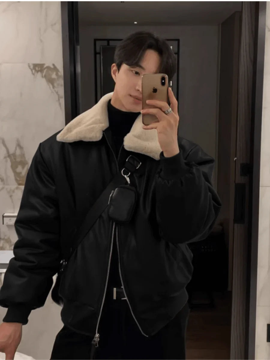 KOREAN LAMB WOOL COTTON COAT JACKET T0106