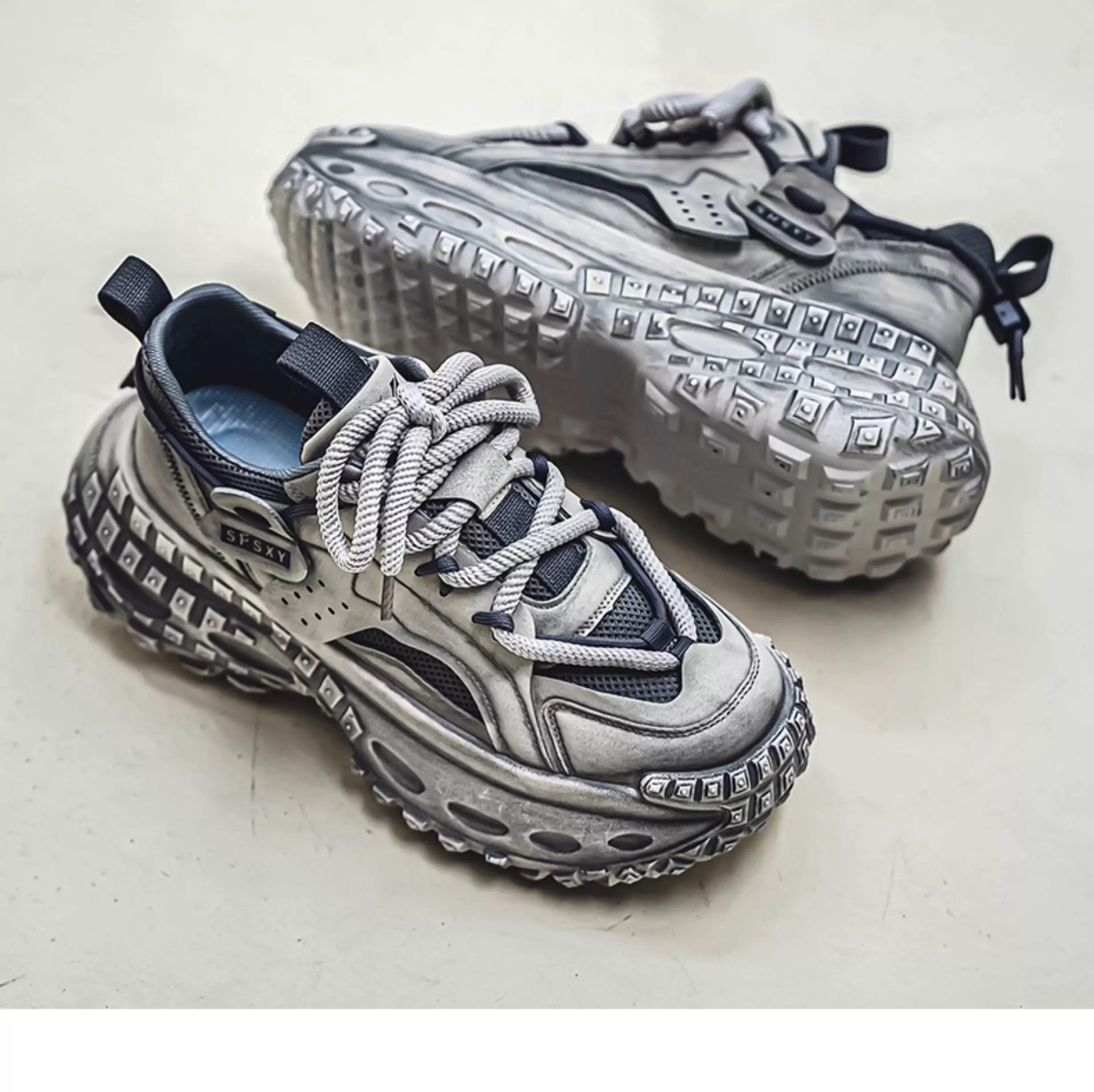 Zapatillas deportivas gruesas para hombre, zapatos de plataforma con suela de neumático, estilo urbano, informales, para correr, 2025