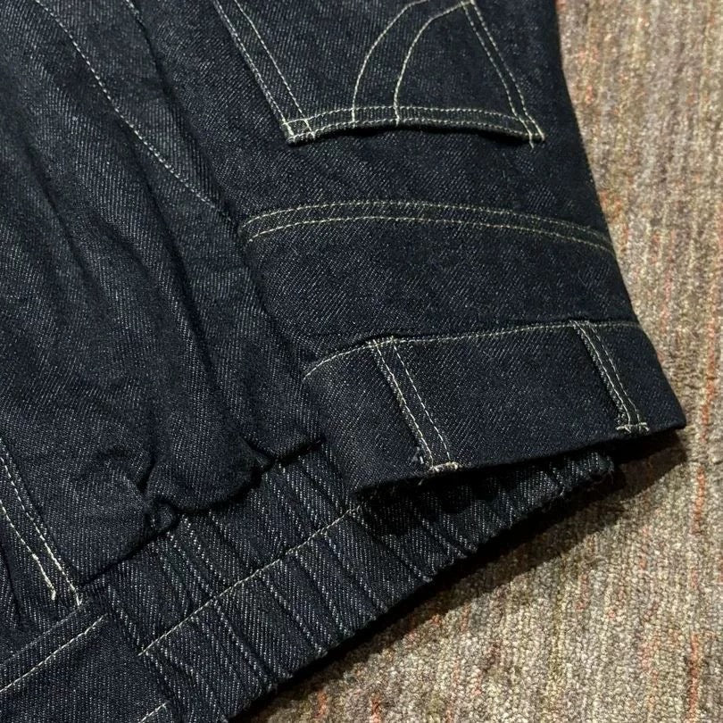 Men’s Fleece-Lined Denim Jacket – American Vintage Winter Street Outerwear T0053