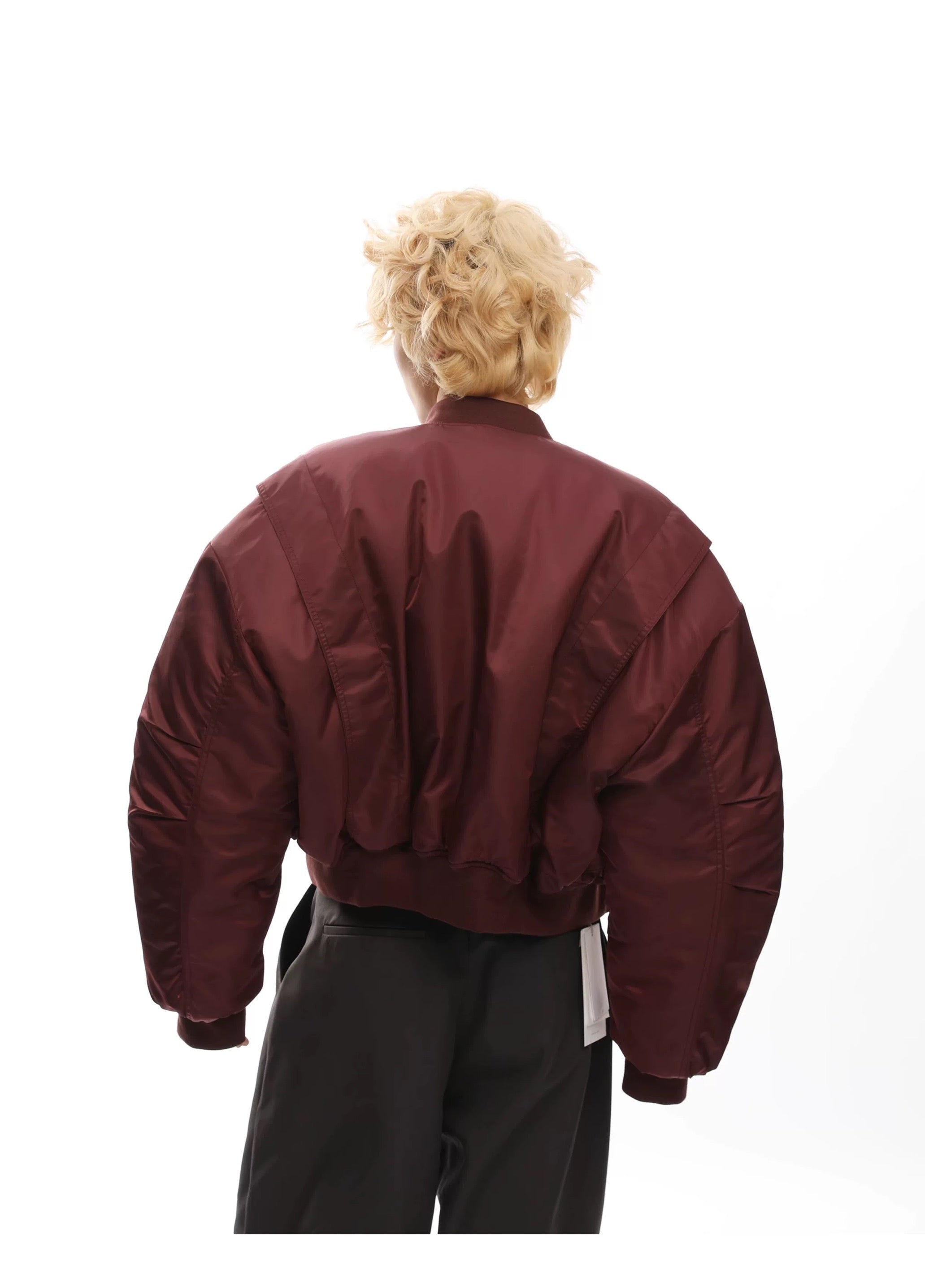 Men’s Cropped Bomber Puffer Jacket – American High Street Short Cotton Outerwear T0071