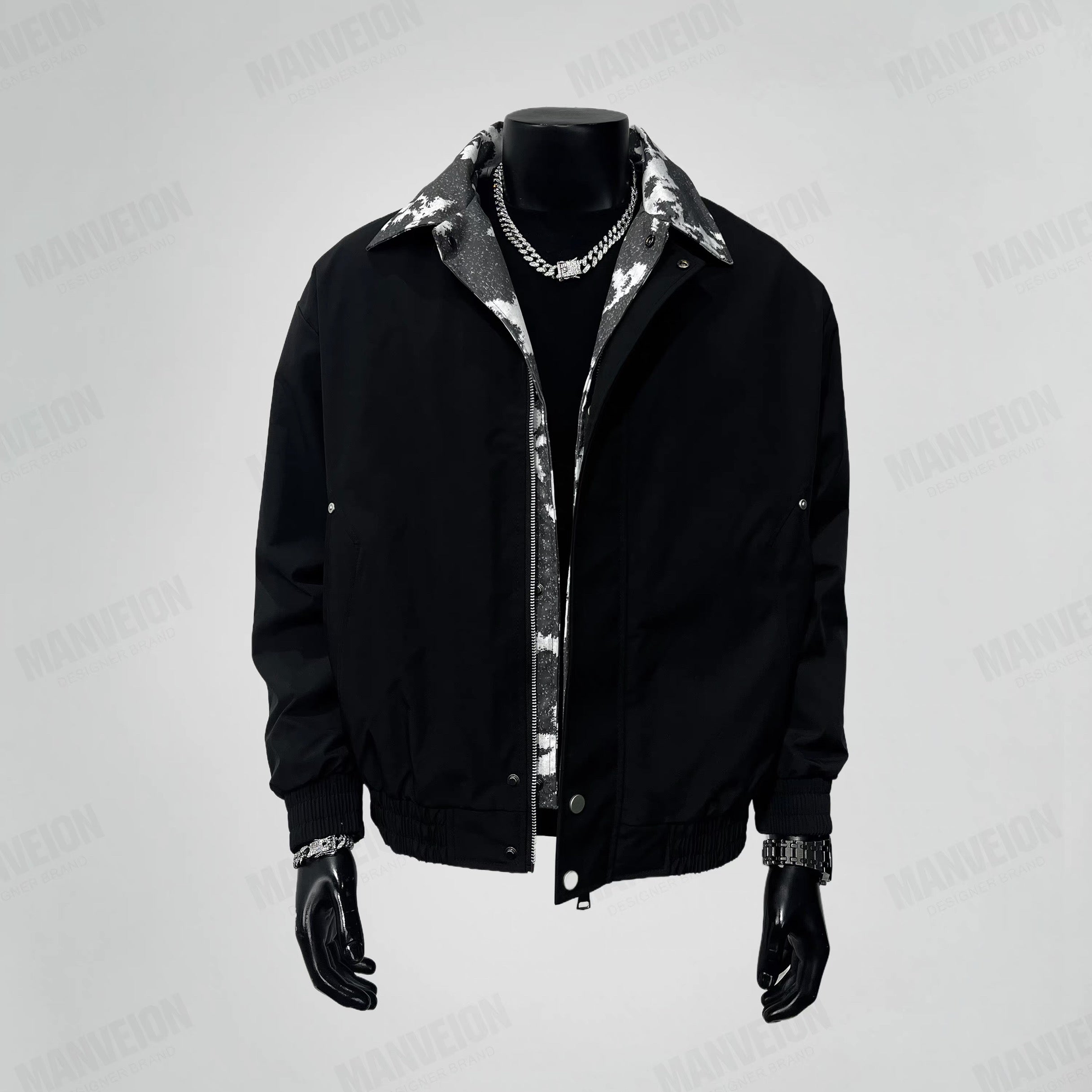 Chaqueta vintage con cuello a capas para hombre: abrigo holgado estilo retro urbano T0076