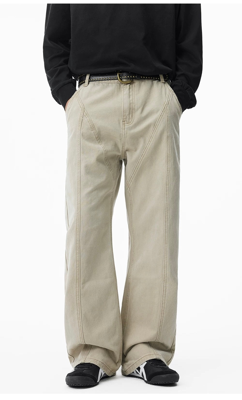 Men’s Vintage American Wide-Leg Denim Jeans B0012