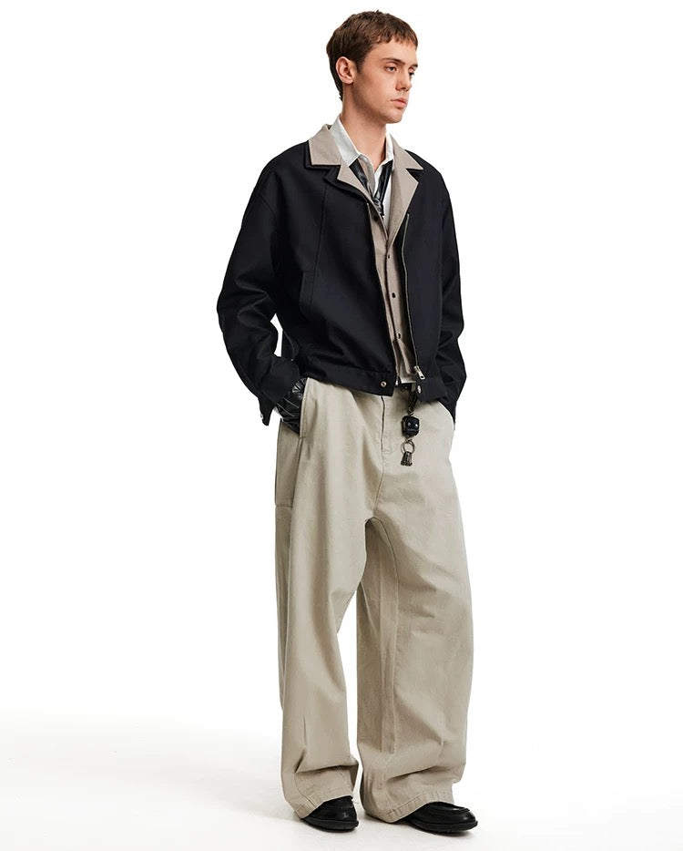 Men’s Deconstructed Layered Jacket – Vintage Minimal Street Outerwear T0058