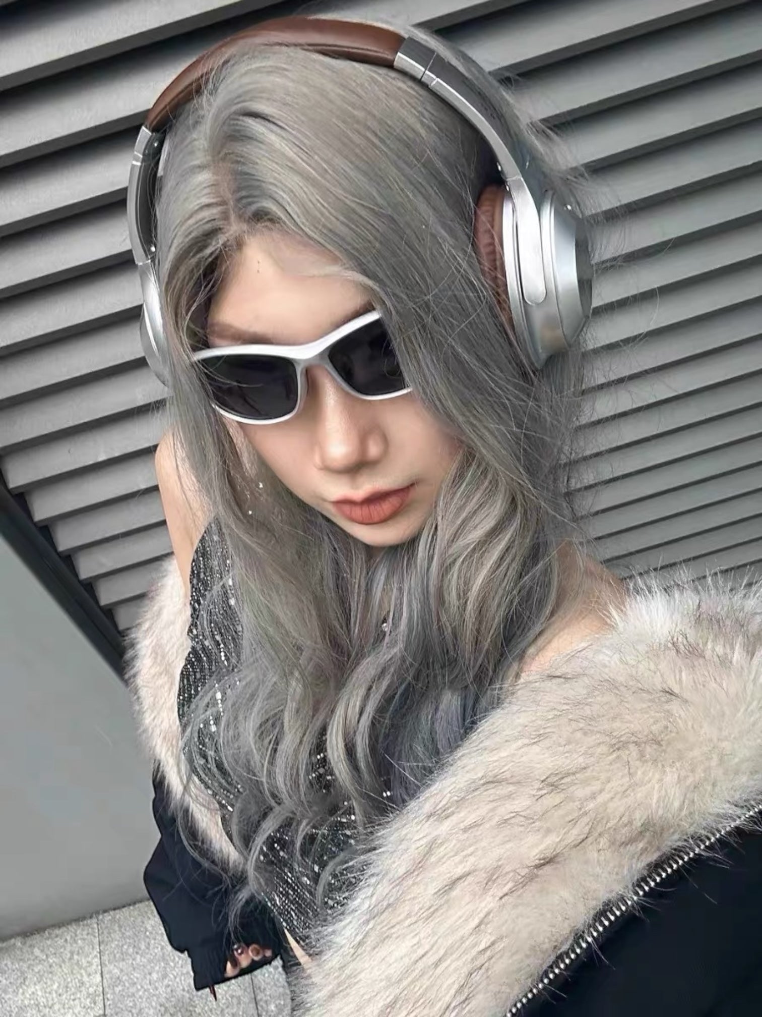 [Korean Girl] FUR LINED PUFFER BOMBER JACKET T0171