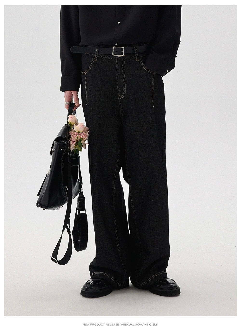 Men’s Vintage American Wide-Leg Denim Jeans B0017