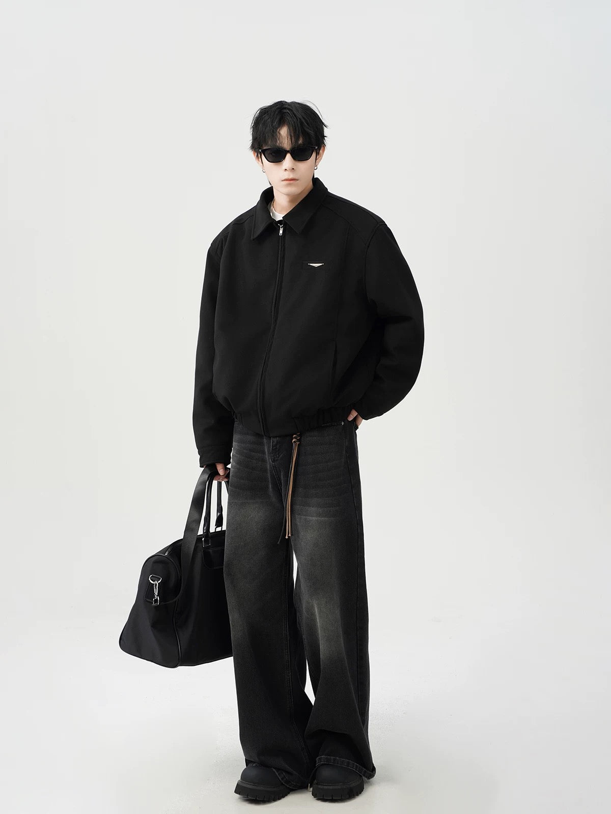 Chaqueta acolchada vintage americana – Abrigo retro de algodón con cuello vuelto para hombre T0022