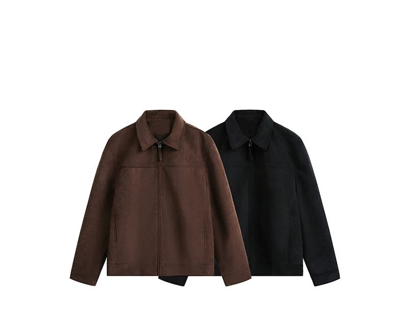 Chaqueta vintage americana con cuello de ante para hombre T0251