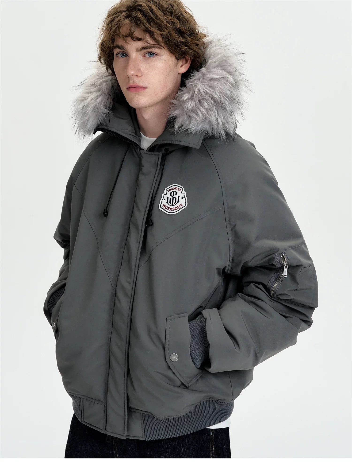 Detachable Fur Hooded Parka – Vintage American Winter Cotton Jacket T0030