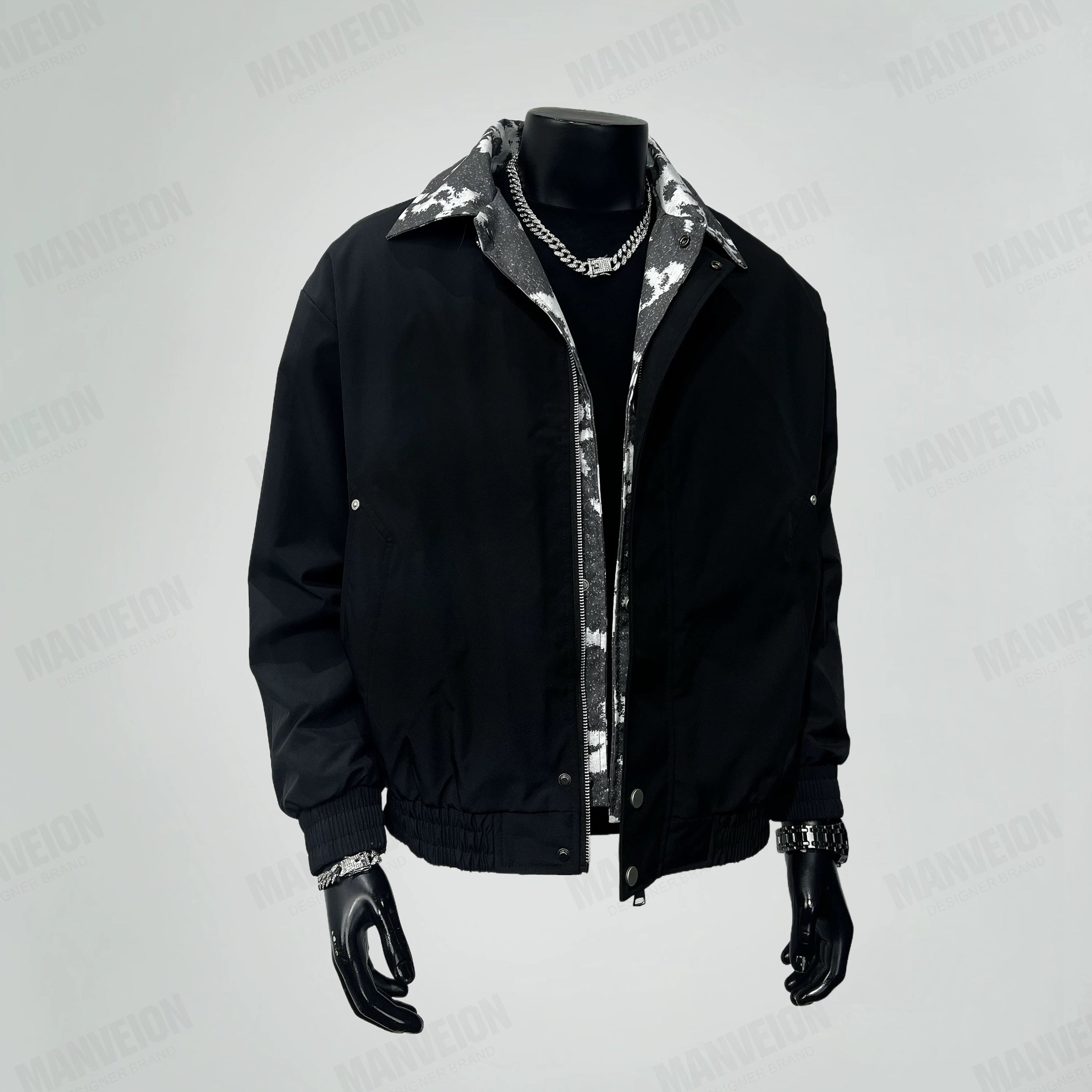 Chaqueta vintage con cuello a capas para hombre: abrigo holgado estilo retro urbano T0076