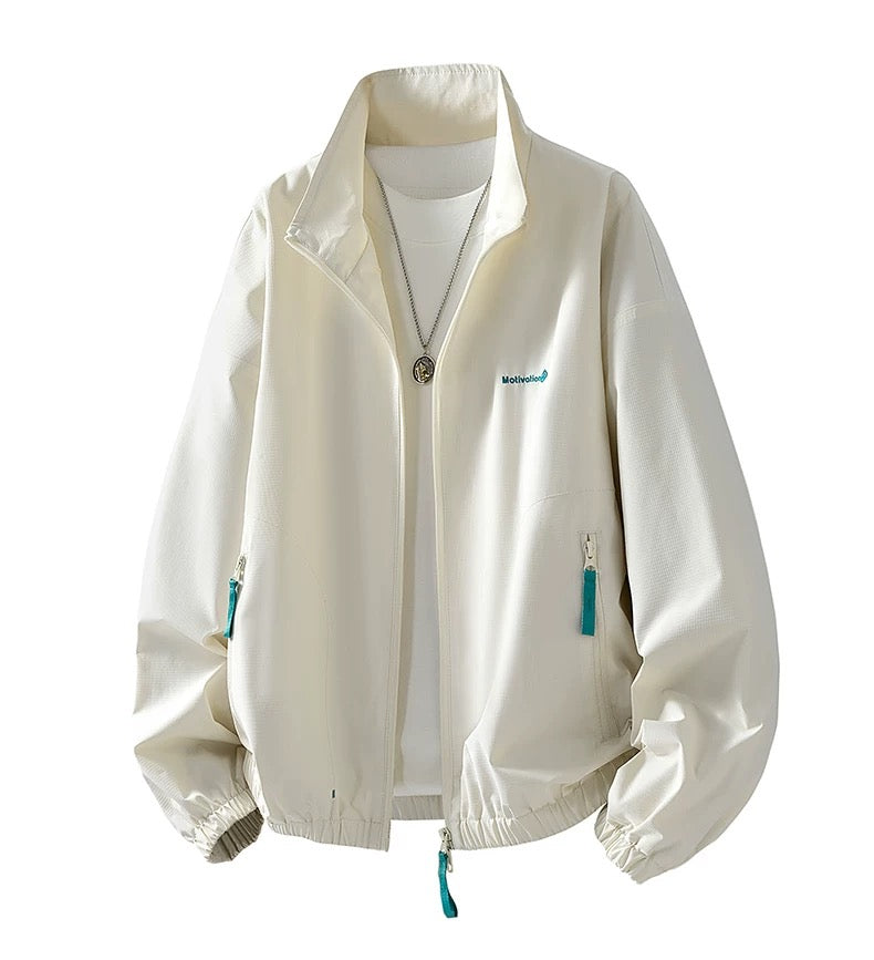 Men’s Japanese Minimalist Track Jacket – Casual Lightweight Streetwear Outerwear T0044