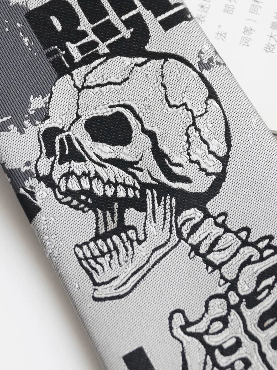 DARK GRAY SKULL TIE TREND A0037