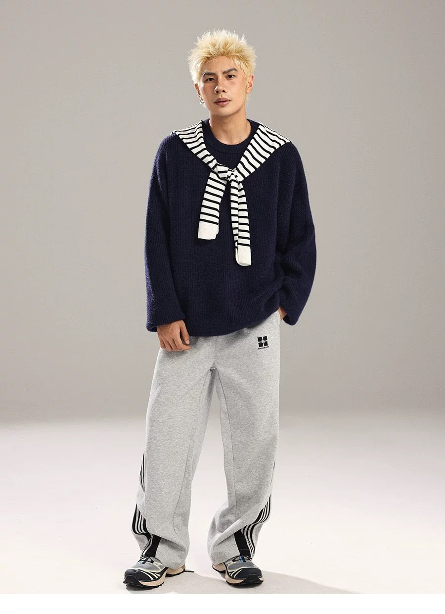 Suéter de punto estilo americano relajado para hombre S0023