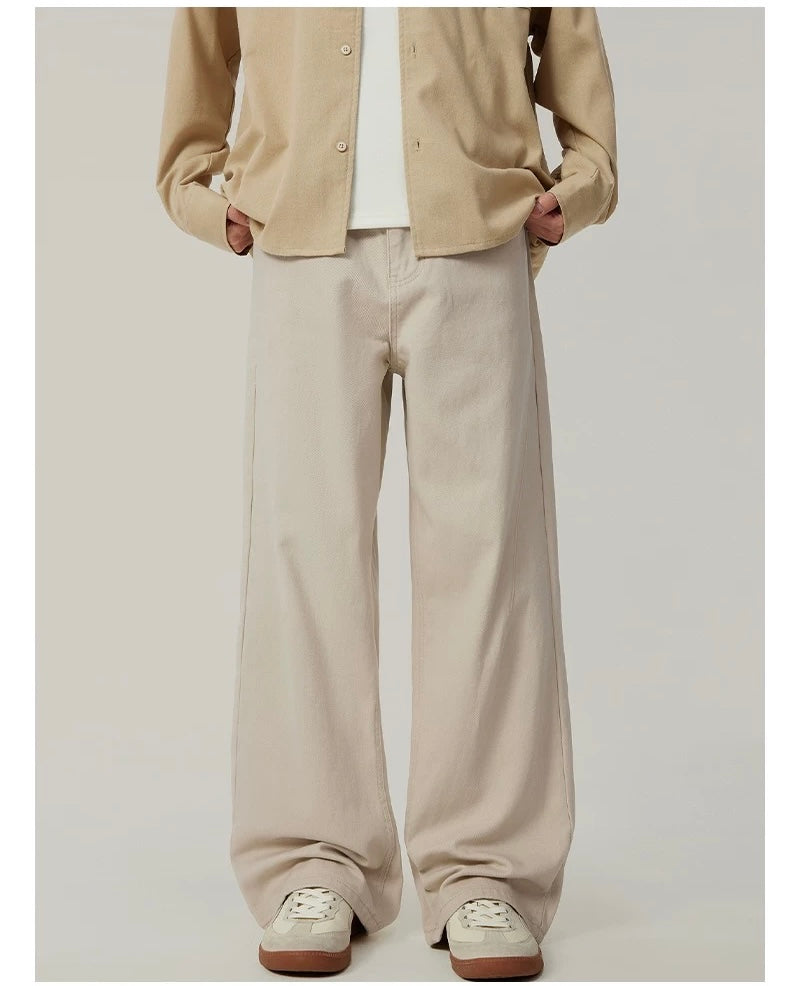 Men’s Loose Straight Wide-Leg Pants – American Minimalist Streetwear Trousers B0082