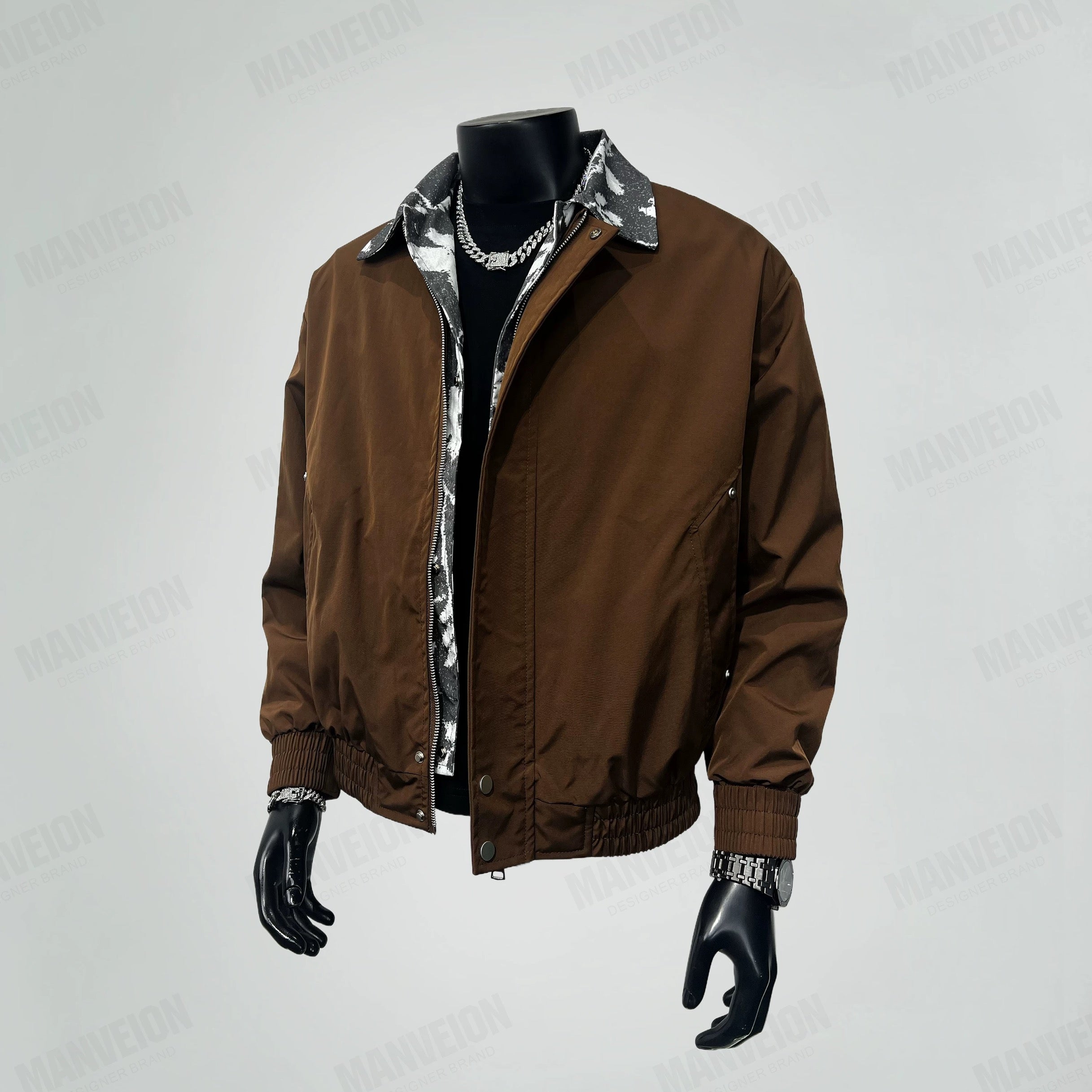 Chaqueta vintage con cuello a capas para hombre: abrigo holgado estilo retro urbano T0076