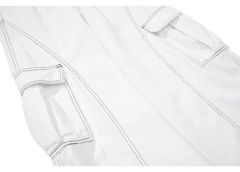 American Curved Wide-Leg Streetwear Trousers B0085