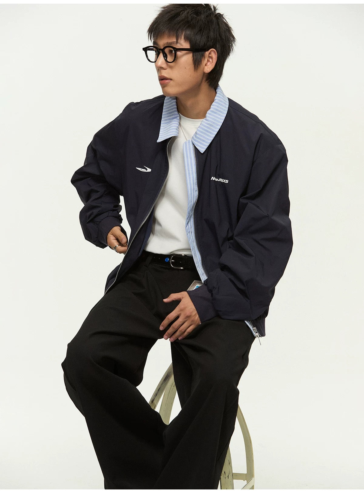 Chaqueta de béisbol vintage bordada con capas para hombre – Chaqueta bomber estilo streetwear retro T0075