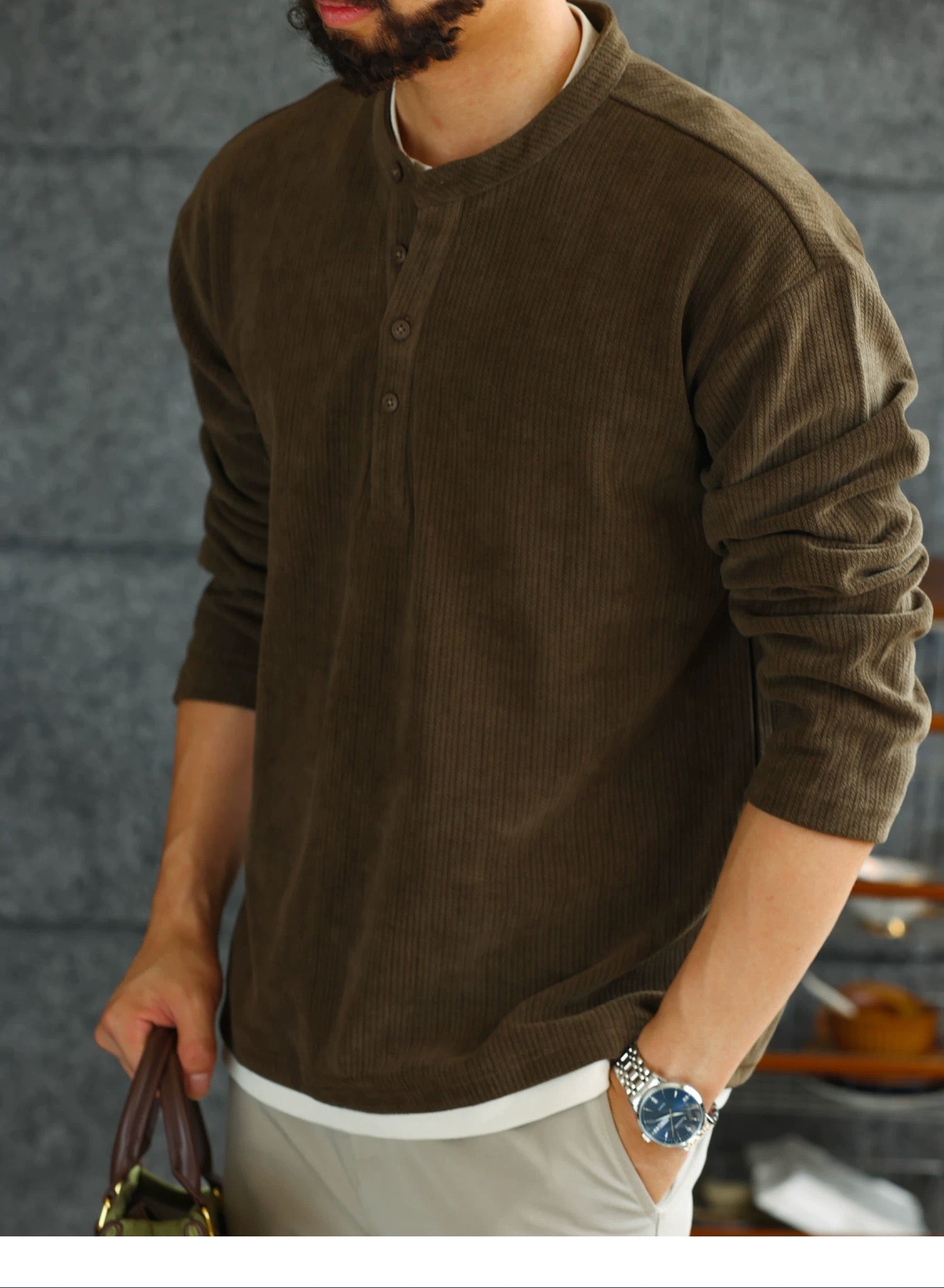 Men’s Classic Henley Tee S0021