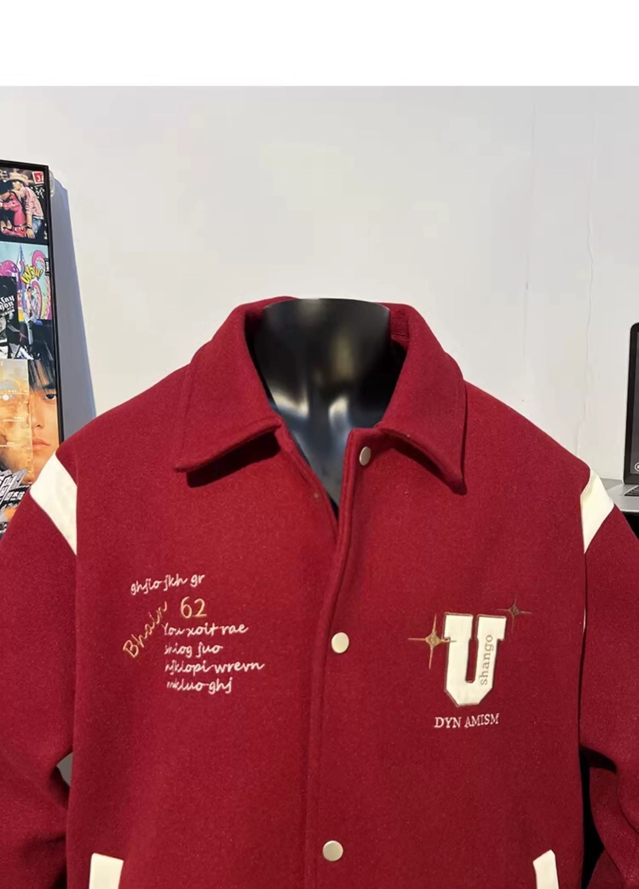 Chaqueta corta de lana – Prenda de abrigo vintage estilo urbano americano T0024