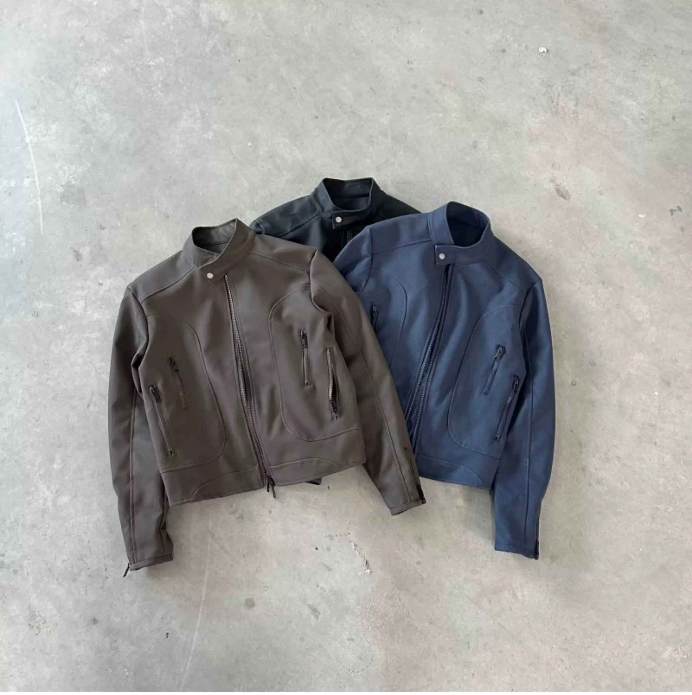 Men’s Deconstructed Patchwork Stand Collar Jacket – American Retro Street Outerwear T0137