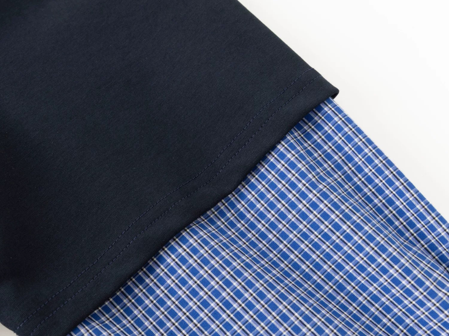 Men’s Korean Layered Plaid Sweatshirt – Casual Street Style Fake Two-Piece Pullover S0035