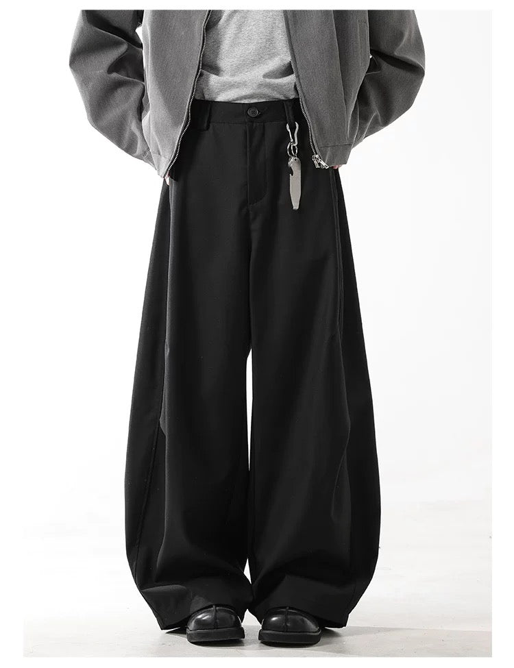 Men’s American Vintage Curved-Cut Trousers – Loose Fit Retro Streetwear Pants B0091