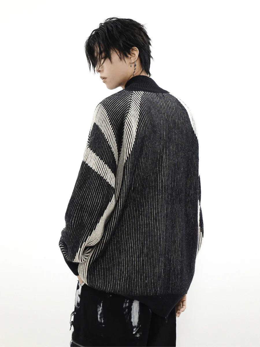 [MRNEARLY] STRIPED TURTLENECK SWEATER S0186