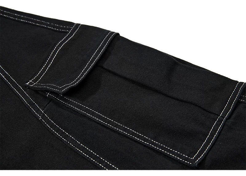 American Curved Wide-Leg Streetwear Trousers B0085