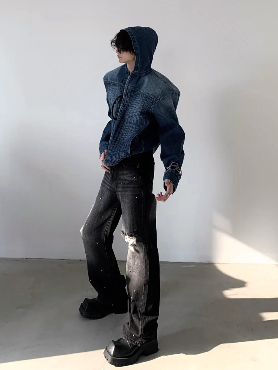 HIGH STREET HOODED DENIM JACKET T0101