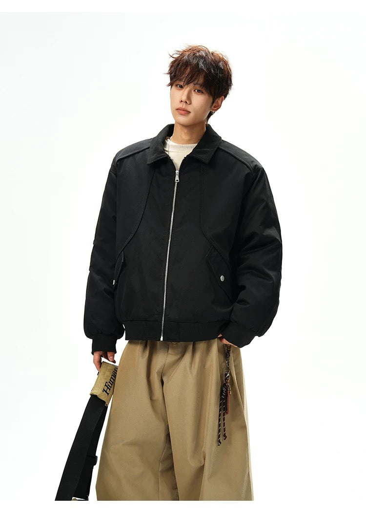 Men’s Designer Contrast Splice Lapel Jacket T0252