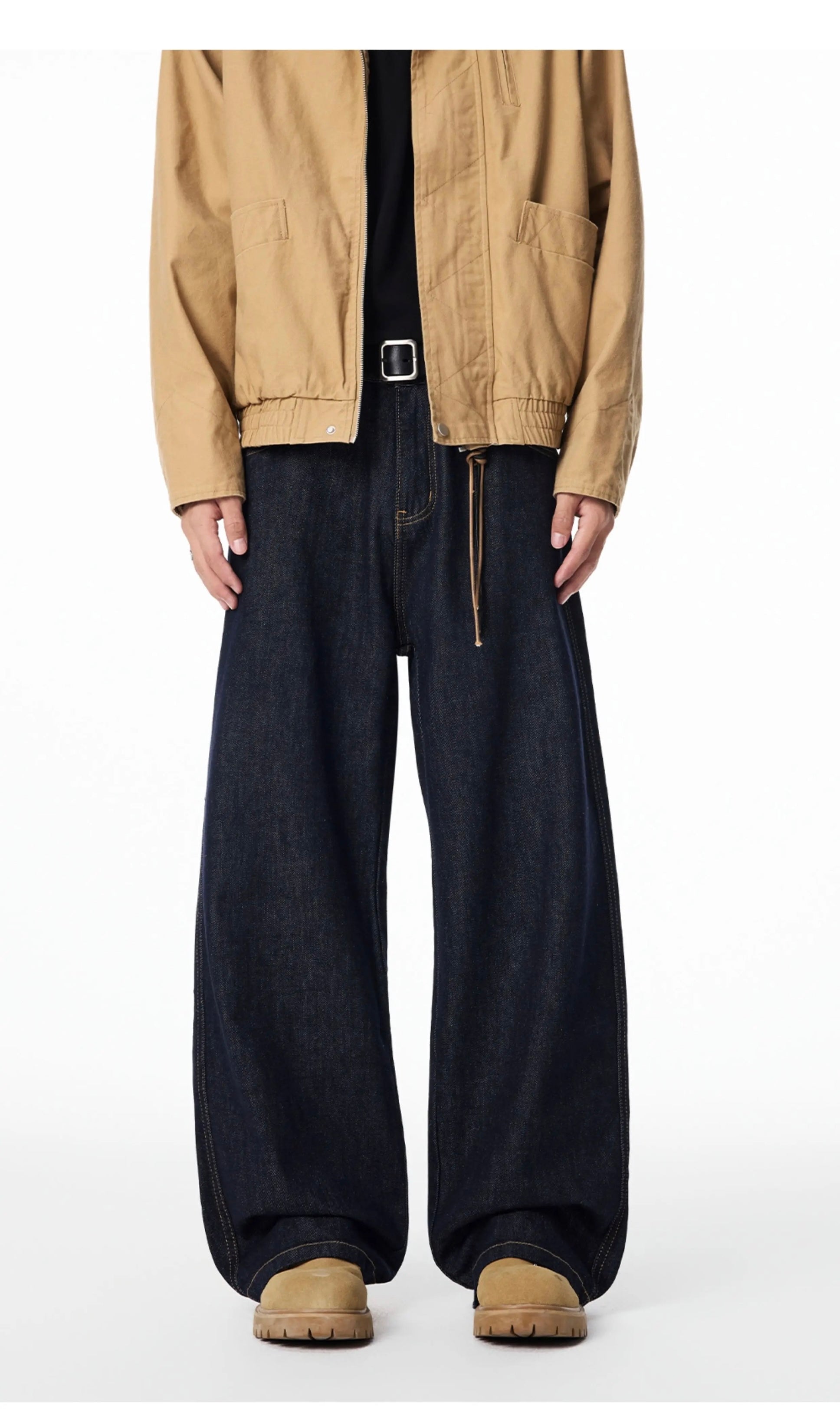 Men’s Vintage Raw Denim Streetwear Jeans B0034