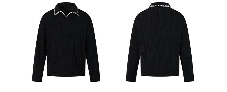 Men’s Long-Sleeve Cotton Polo – Streetwear Style S0015