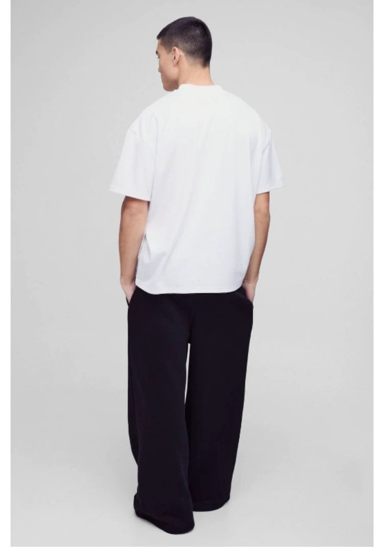 Camiseta blanca con hombros estructurados para hombre – Camiseta minimalista americana S0051