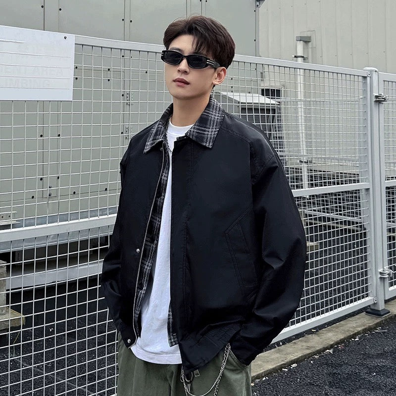 Men’s Retro American Plaid Lapel Jacket T0253