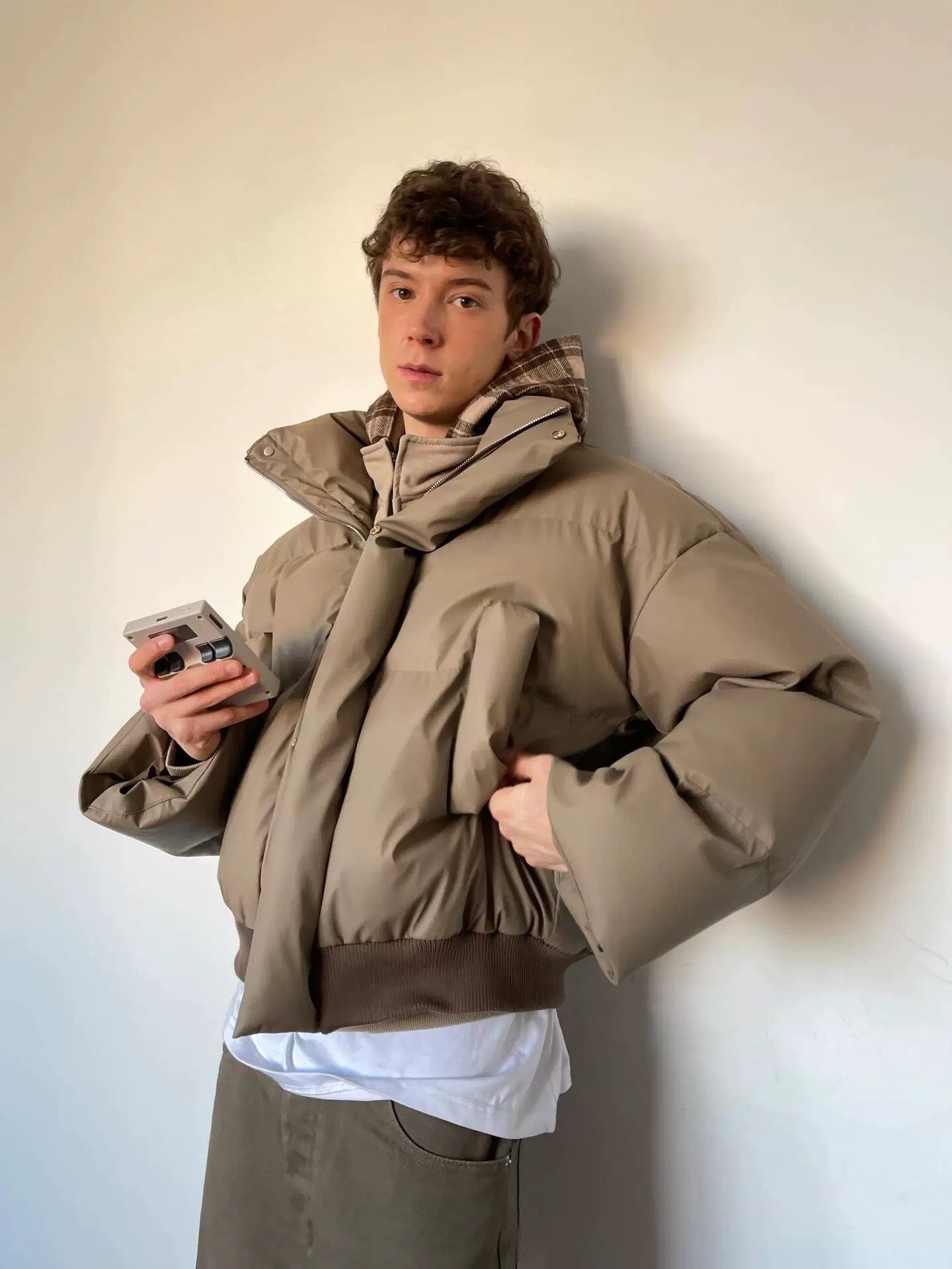 Chaqueta acolchada corta de corte limpio para hombre – Abrigo de invierno American Minimal Street T0148