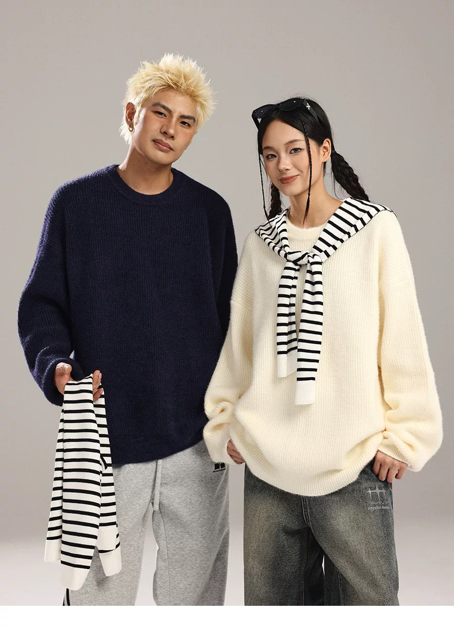 Suéter de punto estilo americano relajado para hombre S0023