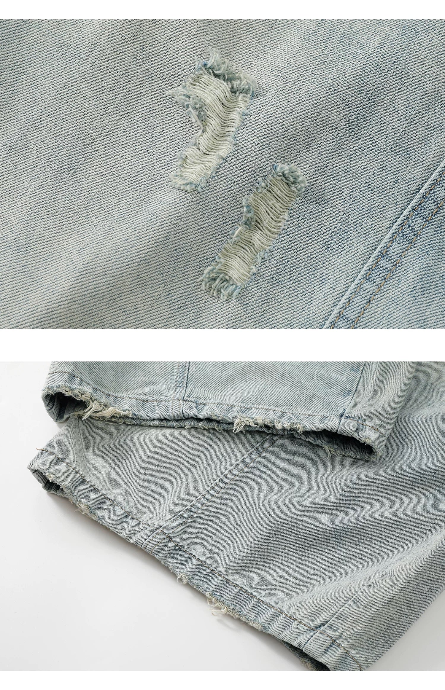 Men’s Vintage Ripped Wide-Leg Jeans – American Retro Streetwear Denim Pants B0092