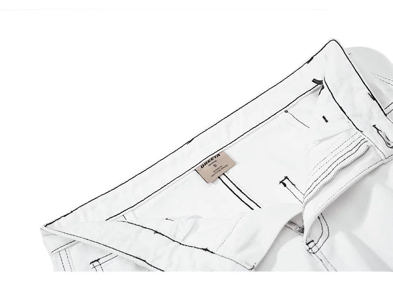 American Curved Wide-Leg Streetwear Trousers B0085