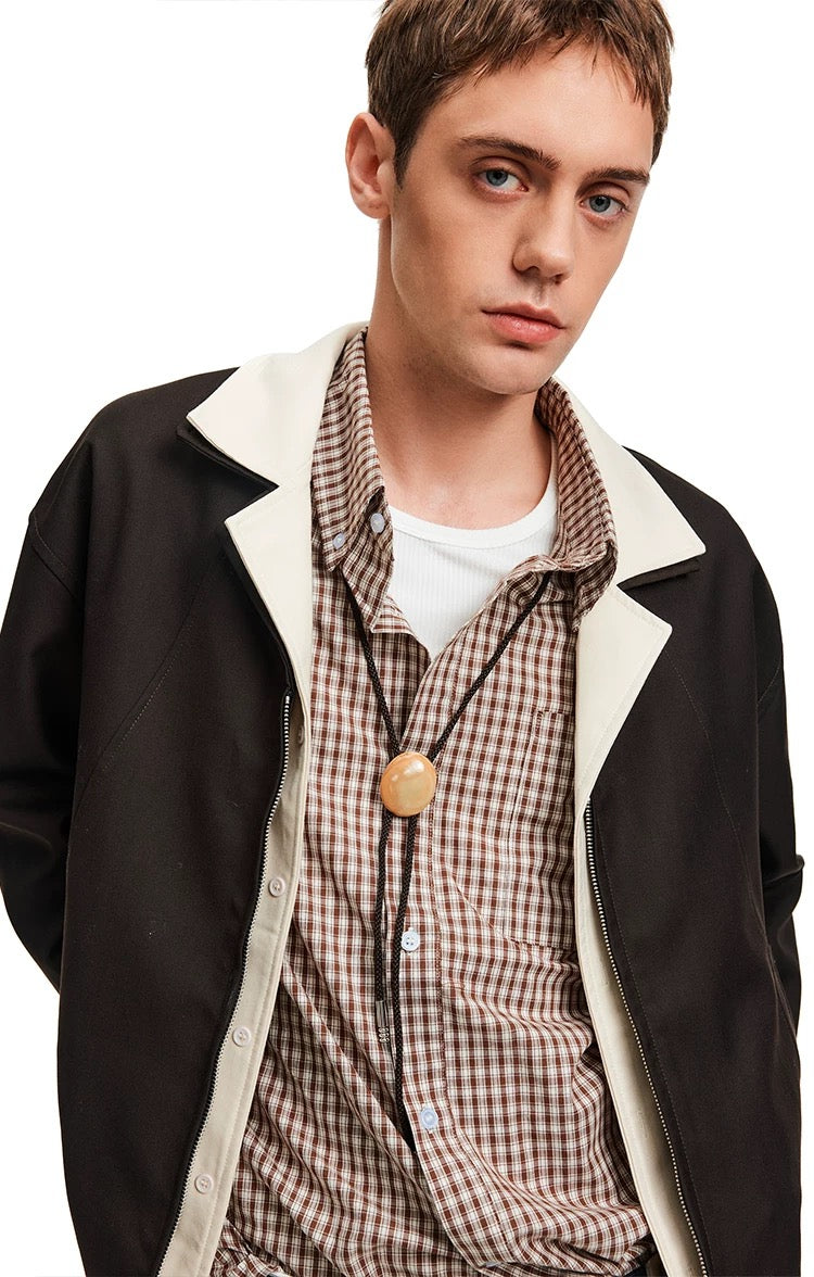 Men’s Deconstructed Layered Jacket – Vintage Minimal Street Outerwear T0058