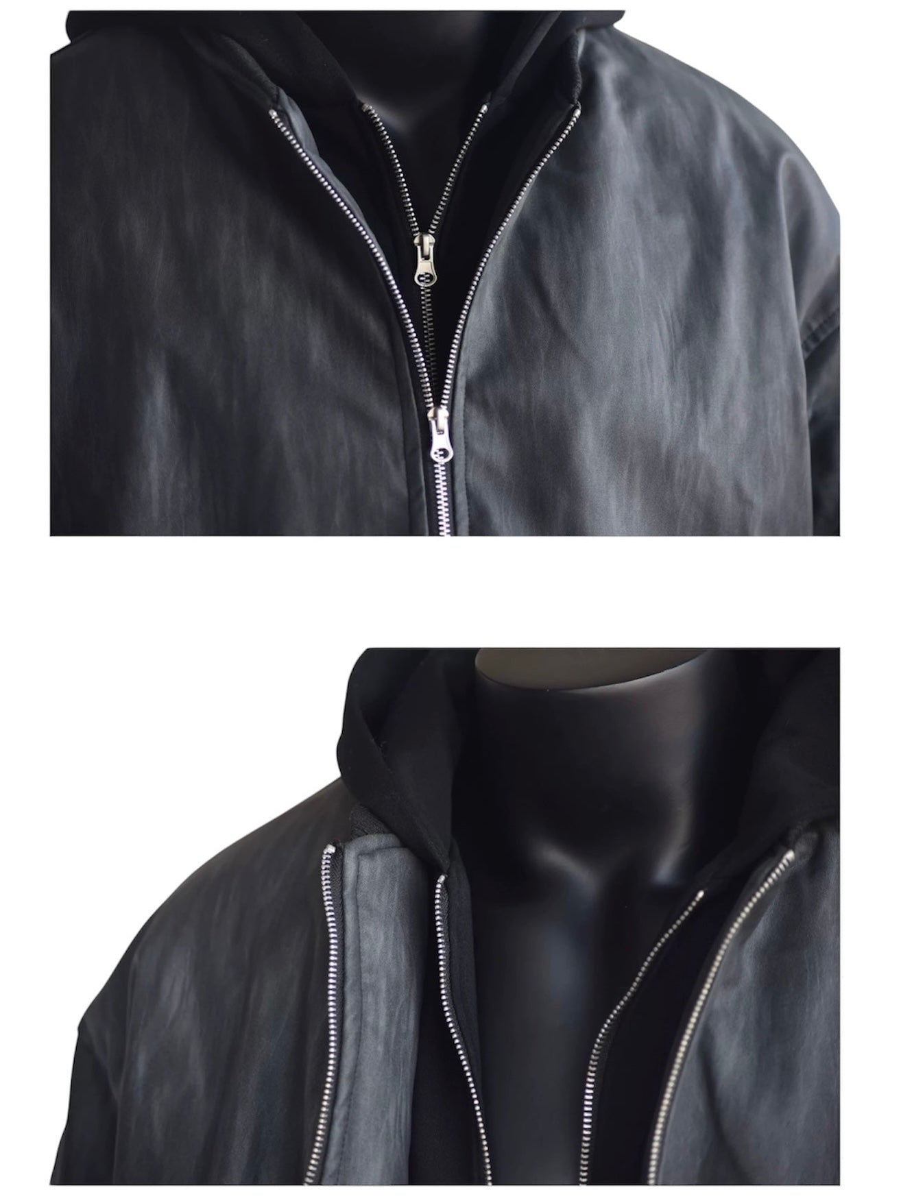 [HFB] DOUBLE-LAYER HOODED BOMBER JACKET T0163