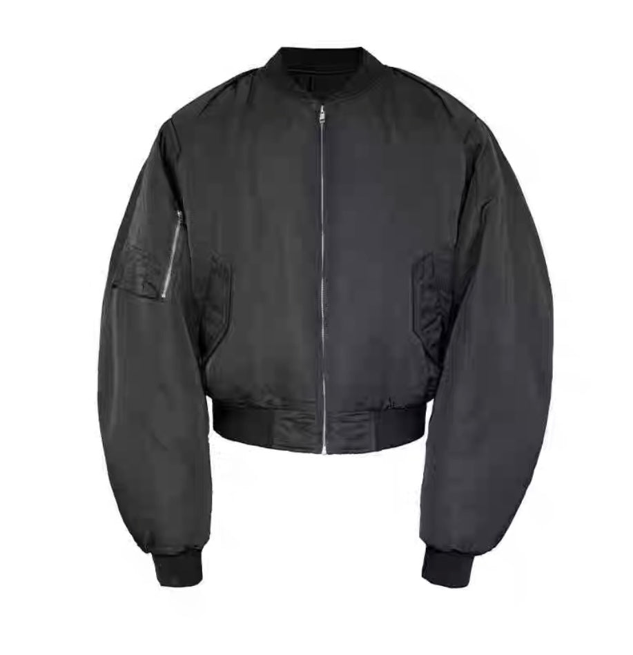 Men’s Curved-Cut Padded Jacket – American Vintage Oversized Blade Silhouette Cotton Coat T0036