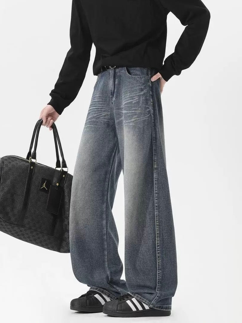 WASHED DRAPE STRAIGHT JEANS B0185