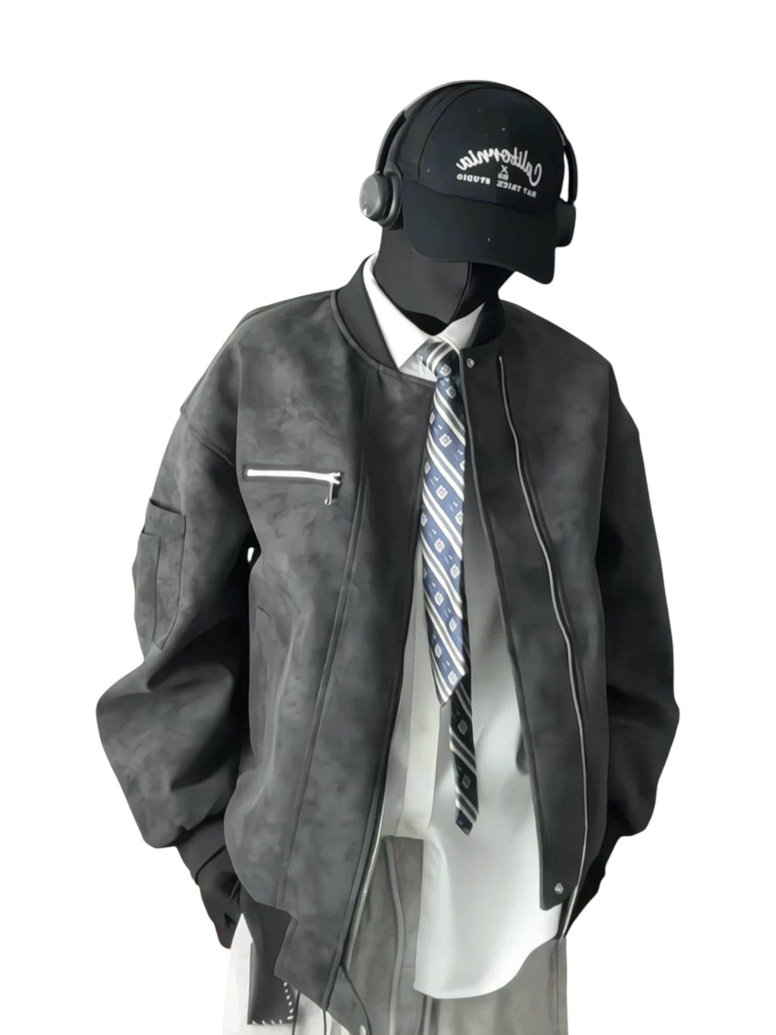 [TANCCHUI] LOOSE STAND-COLLAR MOTO JACKET T0188