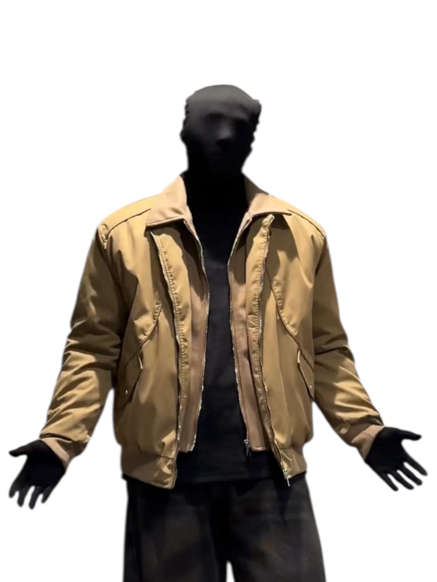 LAYERED-LOOK COLLARED DOWN JACKET T0148