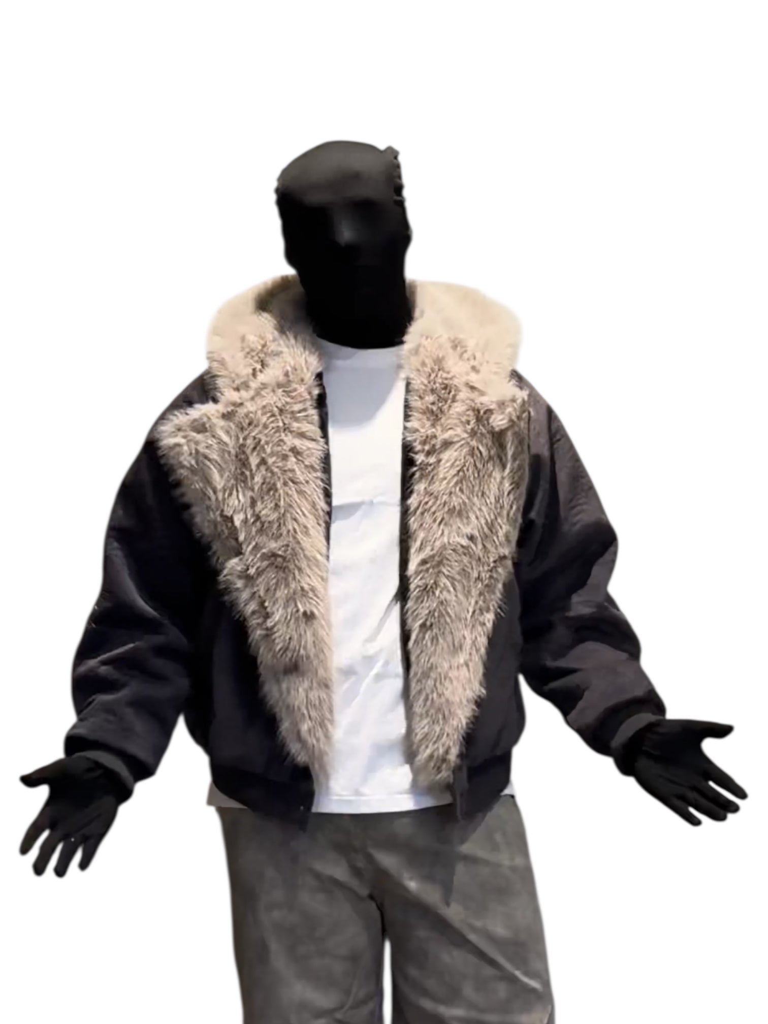 FAUX FUR-COLLAR PADDED JACKET T0144