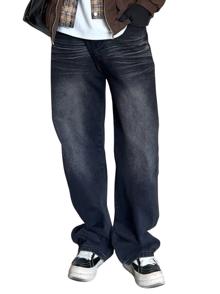 WASHED DRAPE STRAIGHT JEANS B0185