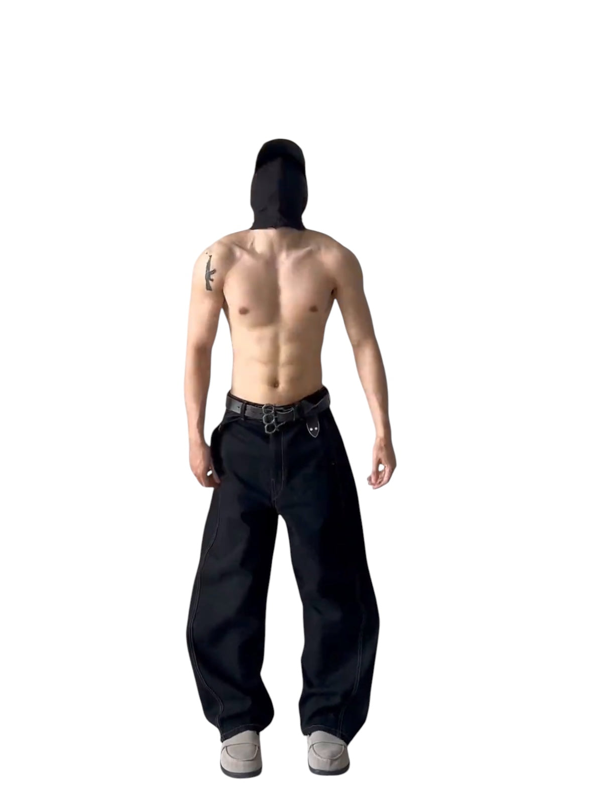 [SINONOME] DRAWSTRING A-CUT HEAVY JEANS B0303