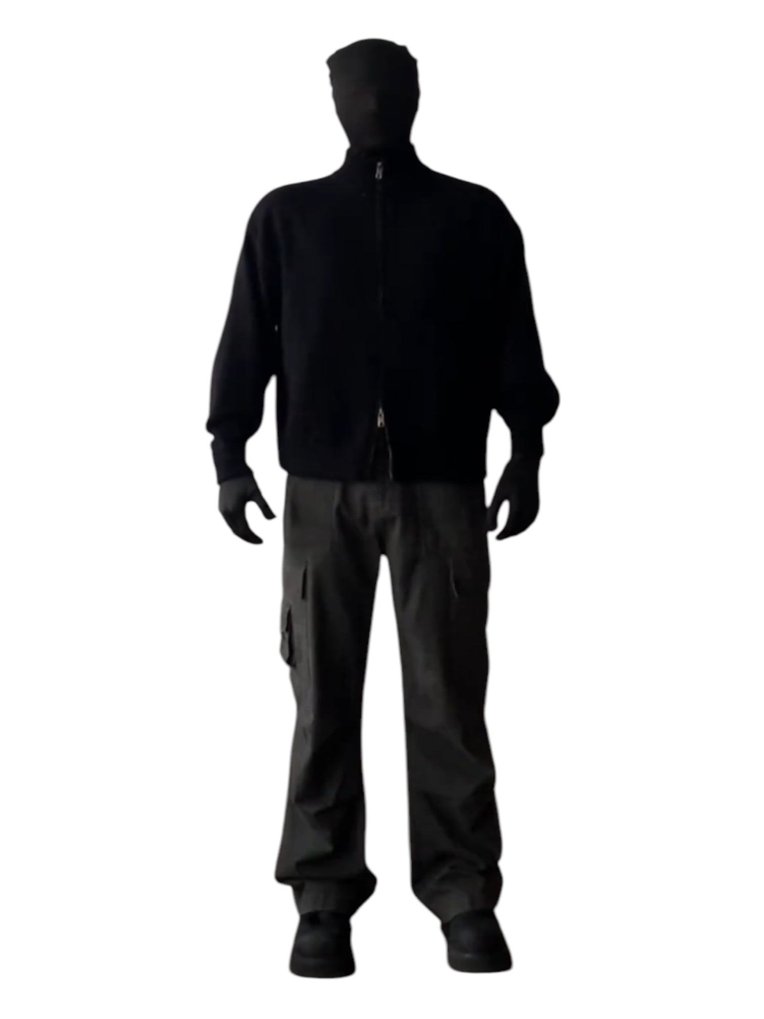 [WXB] KOREAN RIBBED ZIP-UP HIGH COLLAR shirt T0203