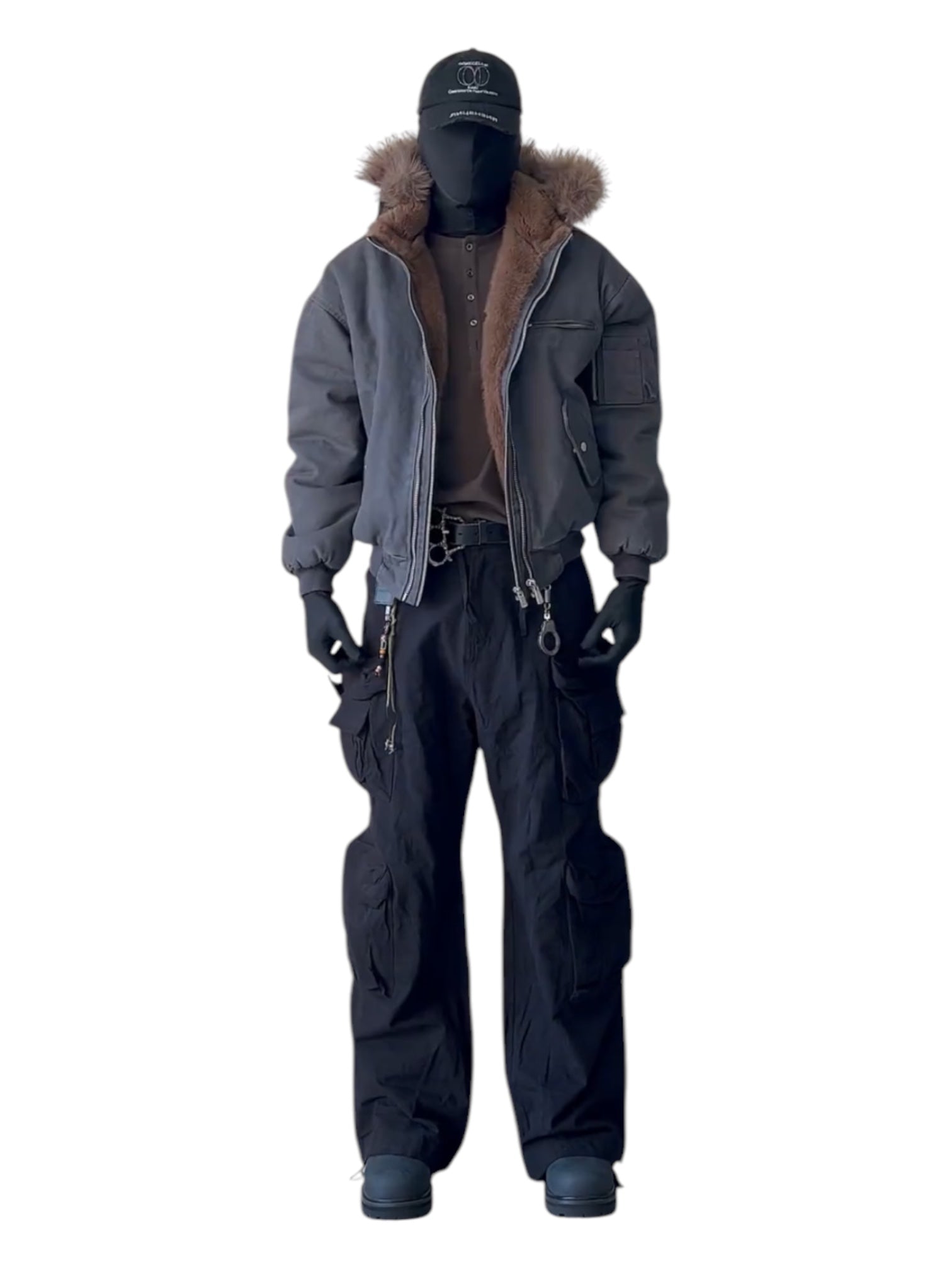 [Hermit] MULTI-ZIP FUR TRIM PADDED JACKET T0175