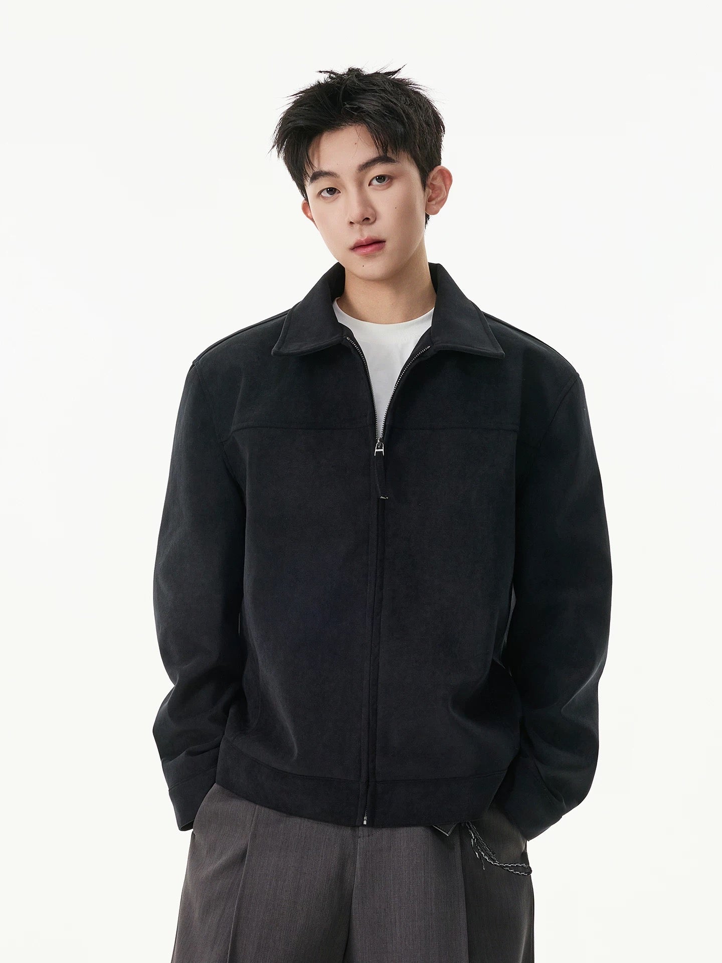 CHAQUETA HIP-HOP DE ANTE SINTÉTICO T0153