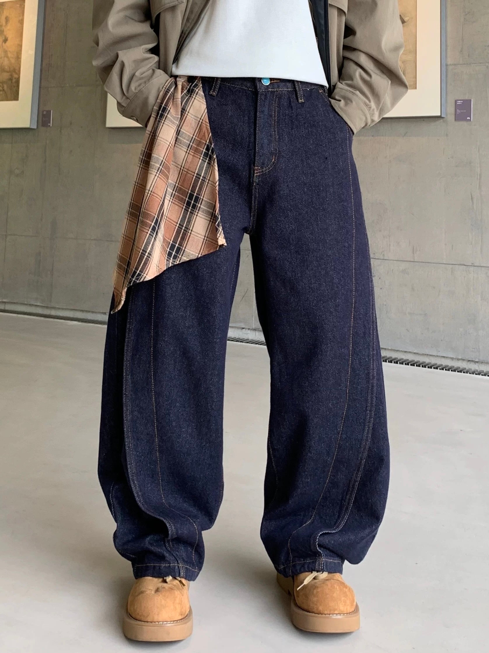 WASHED LOOSE STRAIGHT JEANS B0186